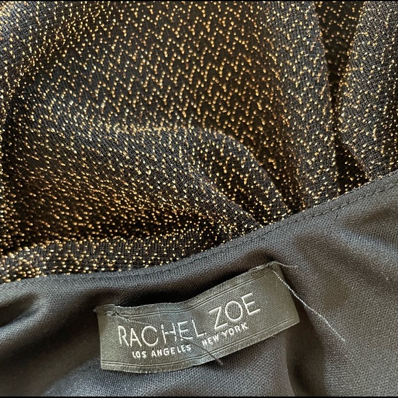 Rachel Zoe gold and black sparkle mini dress with peep hole back - Picture 5 of 7